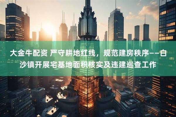大金牛配资 严守耕地红线，规范建房秩序——白沙镇开展宅基地面积核实及违建巡查工作